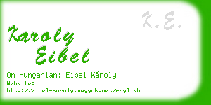 karoly eibel business card